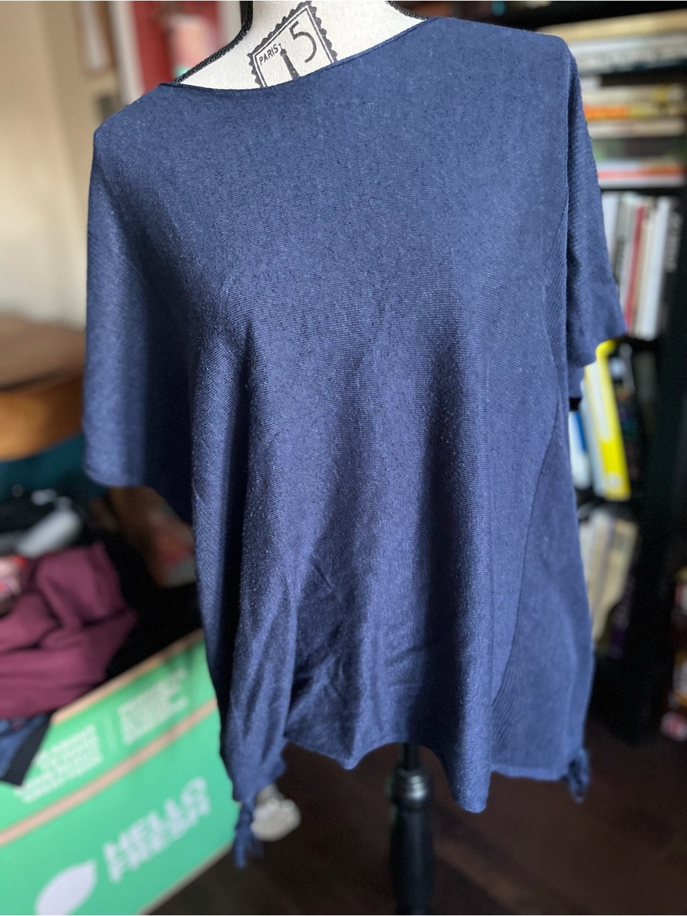 Esprit Knit Cape Style Top with Tassels